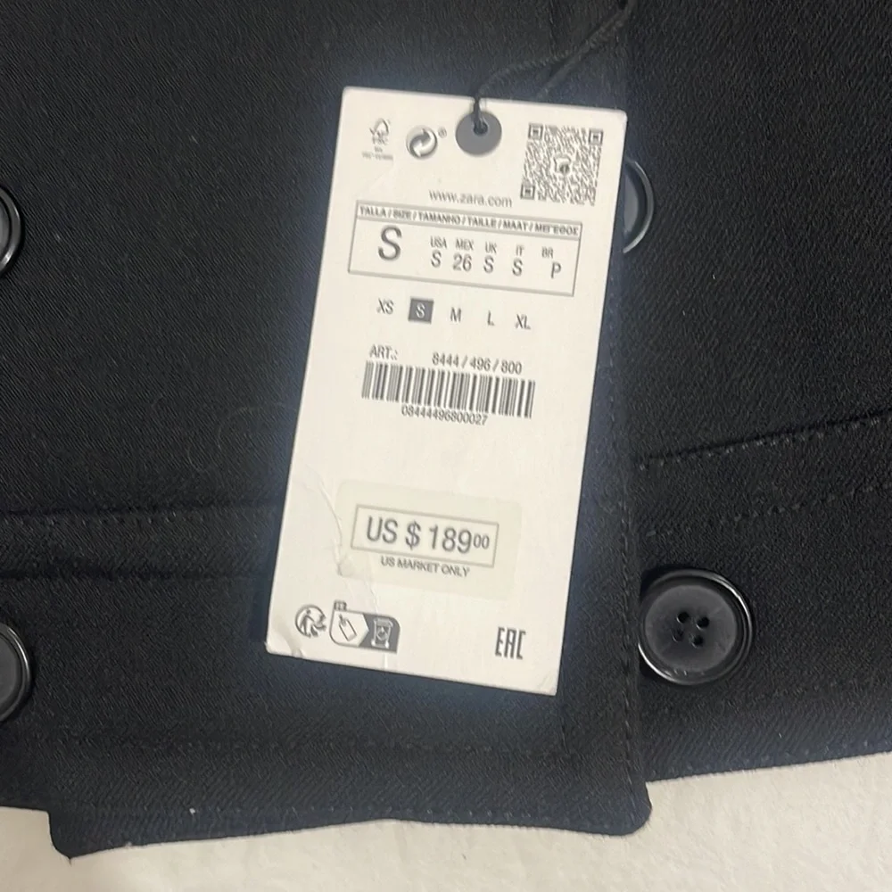 Zara Black Tailored Blazer with Notched Lapels - Picture 6 of 7